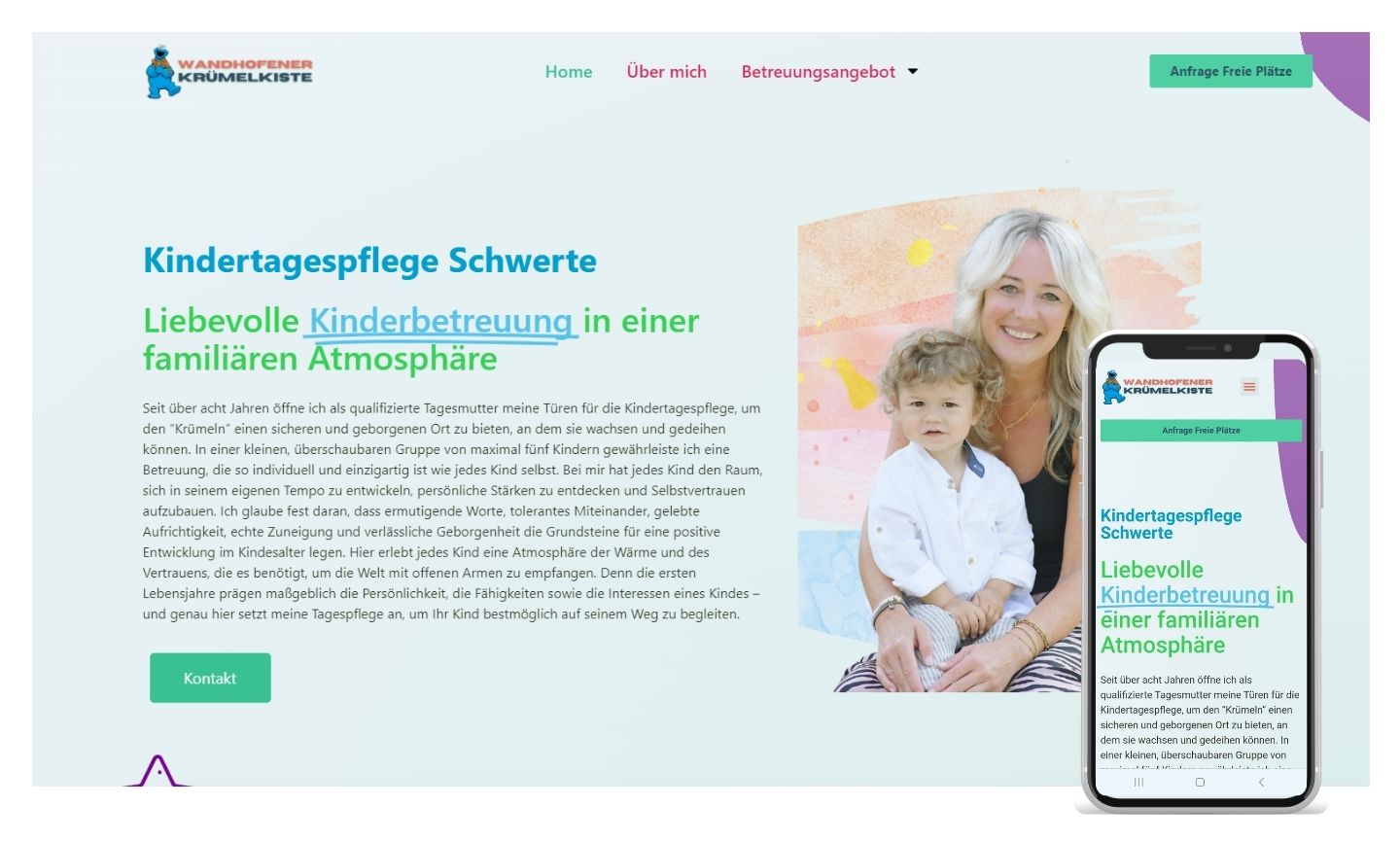 Webprojekt Kinderbetreuung